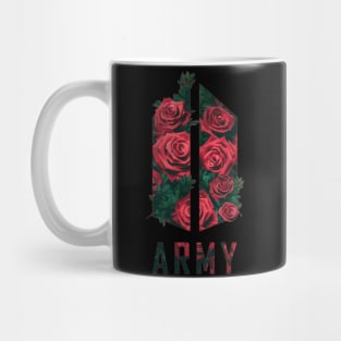 BTS Army logo (rose texture flowers) | Kpop Army Mug